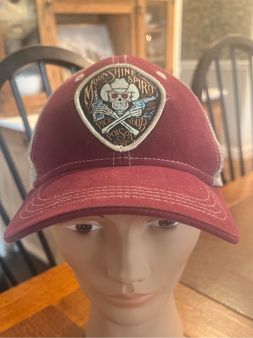 Moonshine spirit by Brad Paisley cowboy skull mesh trucker snapback hat